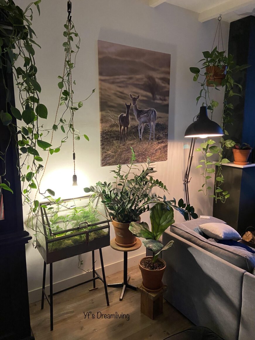 Groene planten woonkamer Wooninfluencers