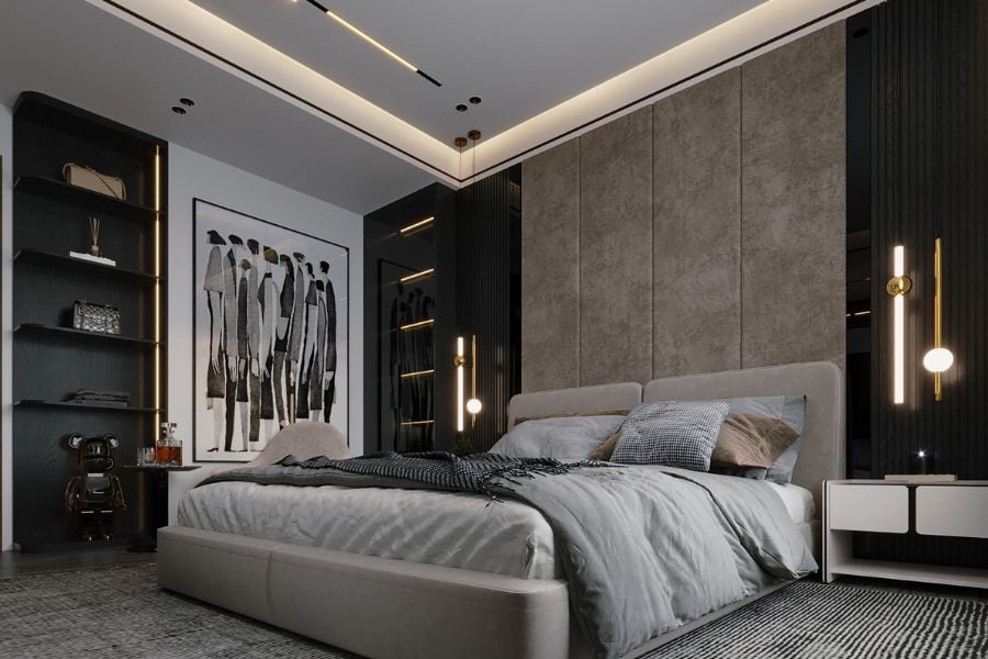 kunst aan de muur slaapkamer