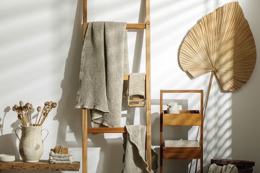 Decoratie ladder badkamer