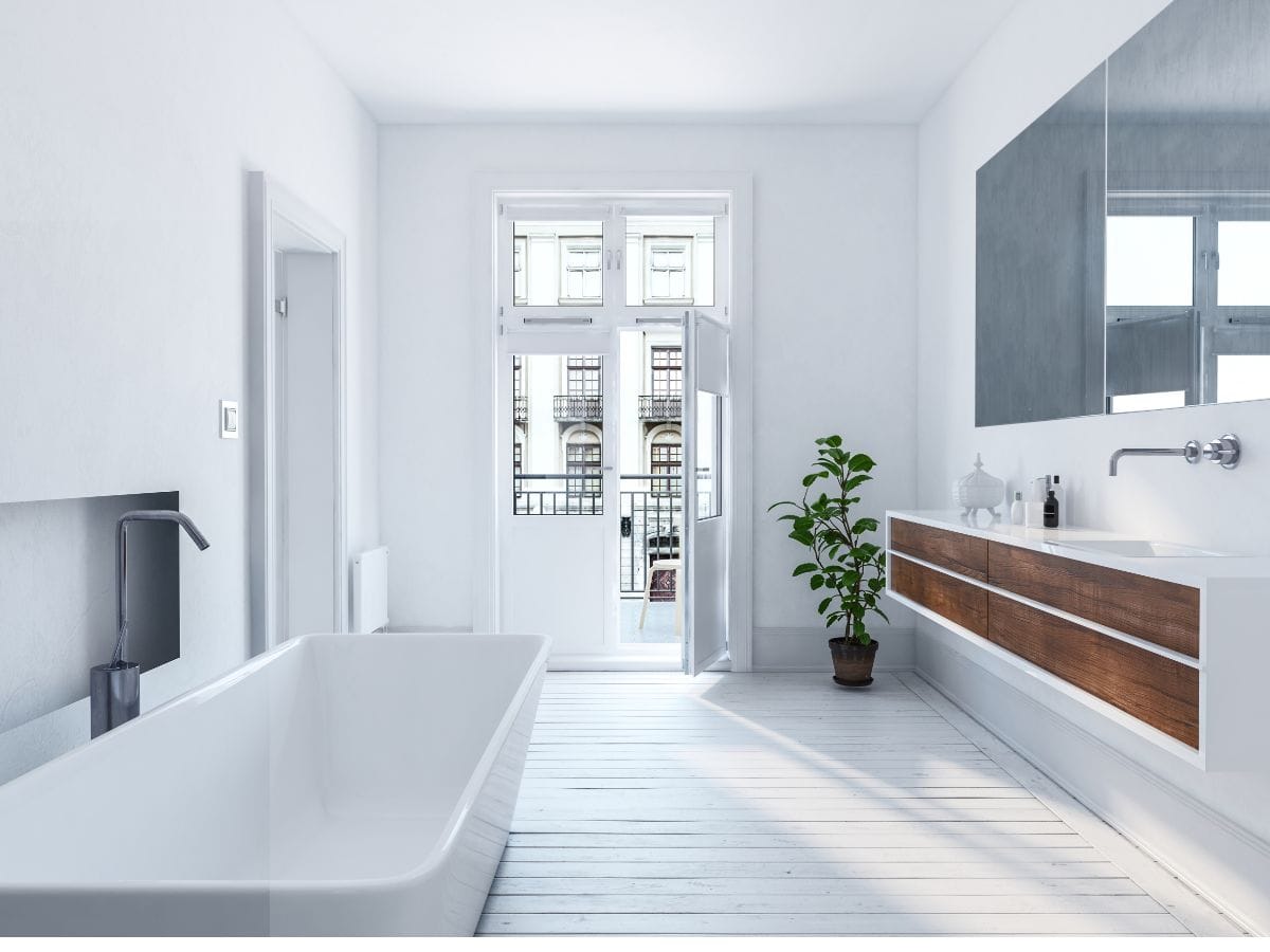 Spiegel in de badkamer