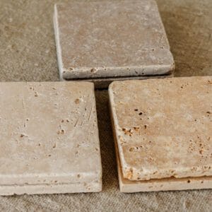 Travertin Onderzetters Set